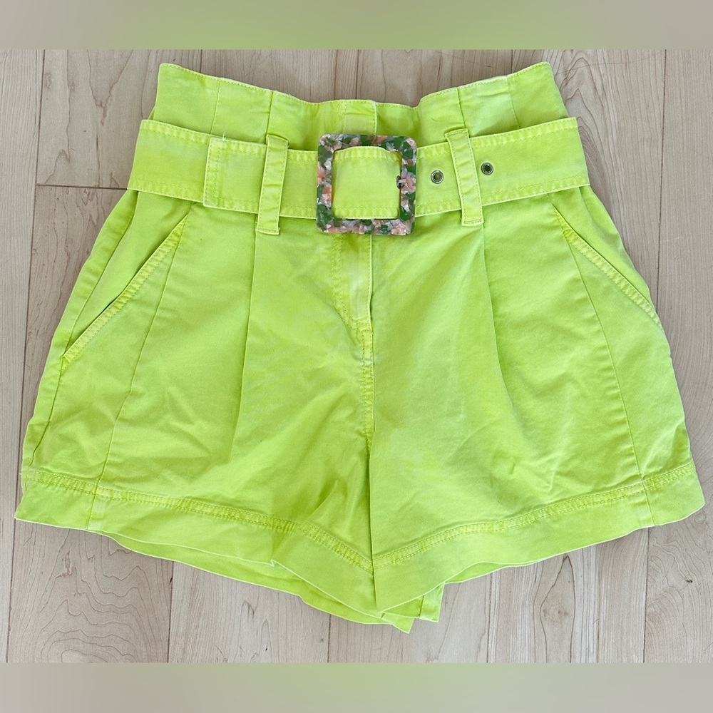 Tanya Taylor high waisted citron belted shorts